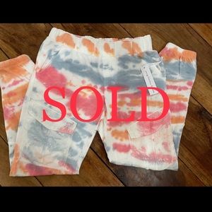 Young Fabulous & Broke Tie Dye Cargo Jogger Pant L